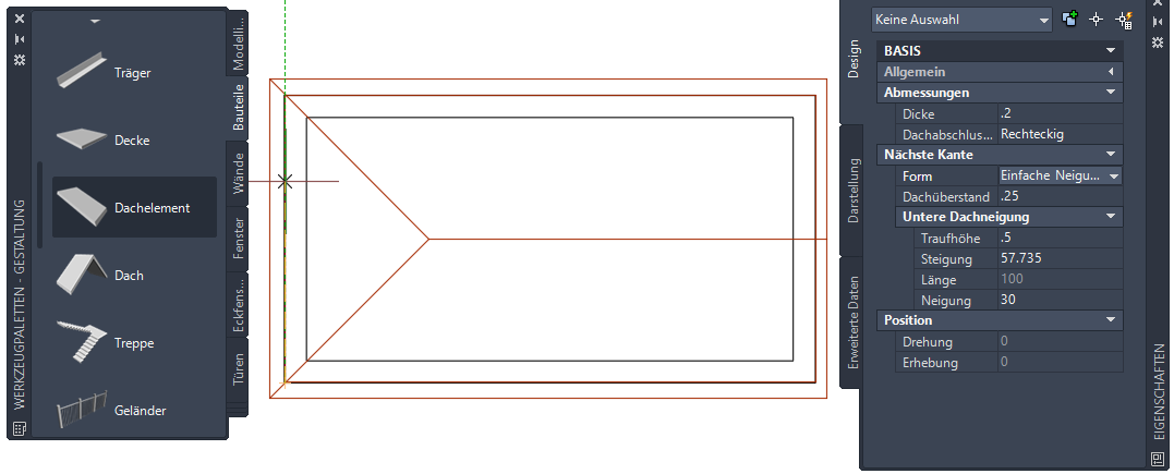 Die Möglichkeit, die Darstellung von Dächern anzupassen, ist eine hervorragende Funktion im AutoCAD Architecture