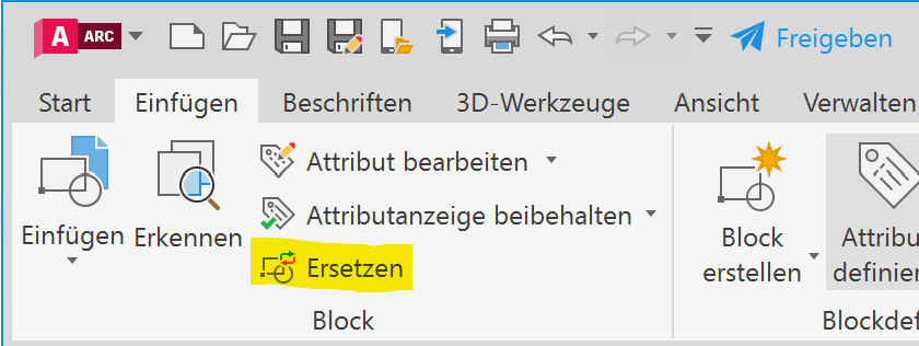 Das ersetzen vorhandener Blockdefinitionen funktioniert im AutoCAD mit dem Befehl BLERSETZEN