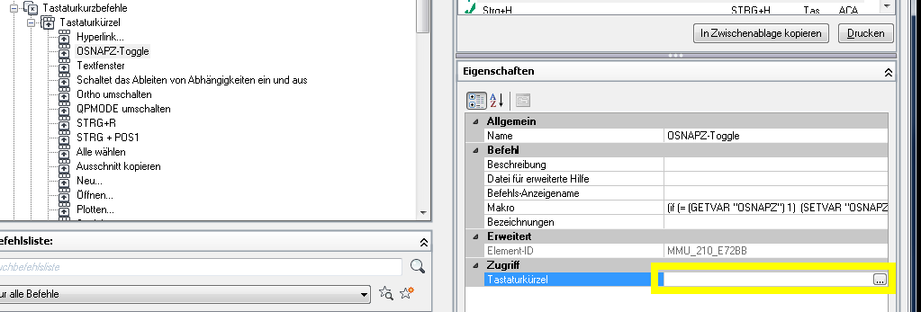 OSNAPZ ist im AutoCAD Architecture ein bereits vorhandener Button. Im AutoCAD funktioniert das Umschalten nur durch die Eingabe von OSNAPZ. Hier zeige ich ein Makro, welches mit einem Tastaturkürzel gestartet werden kann.