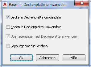 Umwandeln von Räumen in Decken