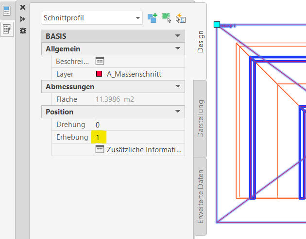 Ermitteln der 1 und 2 Meter Linie von Dachschrägen